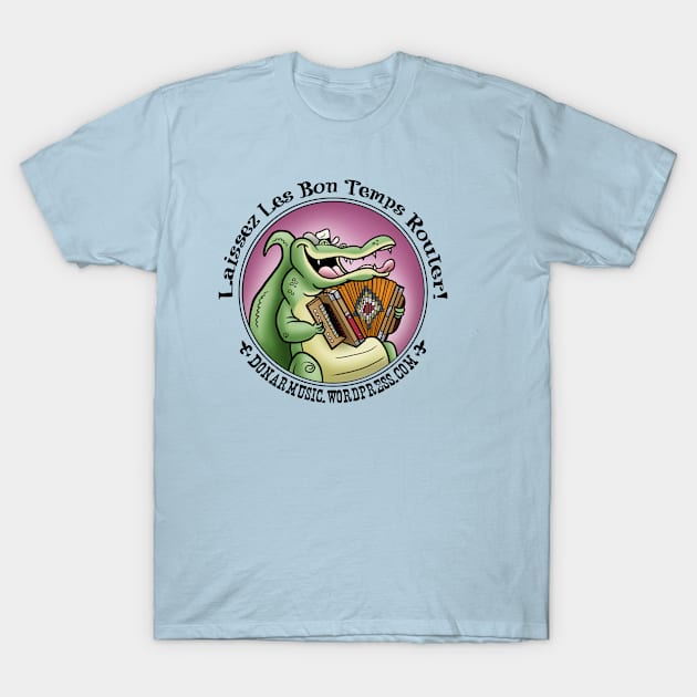 Cajun Gator With Accordion T-Shirt by donar